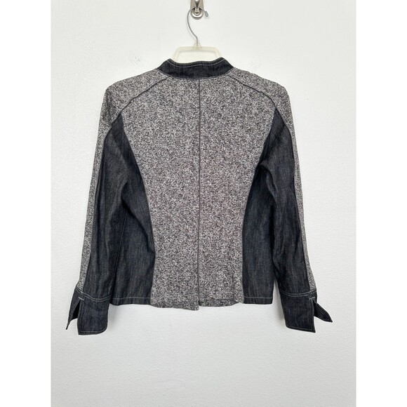 HIROKO KOSHINO TRUNK Heathered Stretch Jacket Snap Button Notch Size 40 - Picture 11 of 12